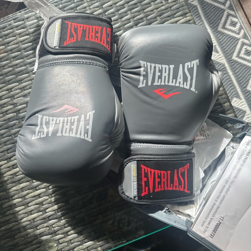 Everlast Black and Red Training Gloves